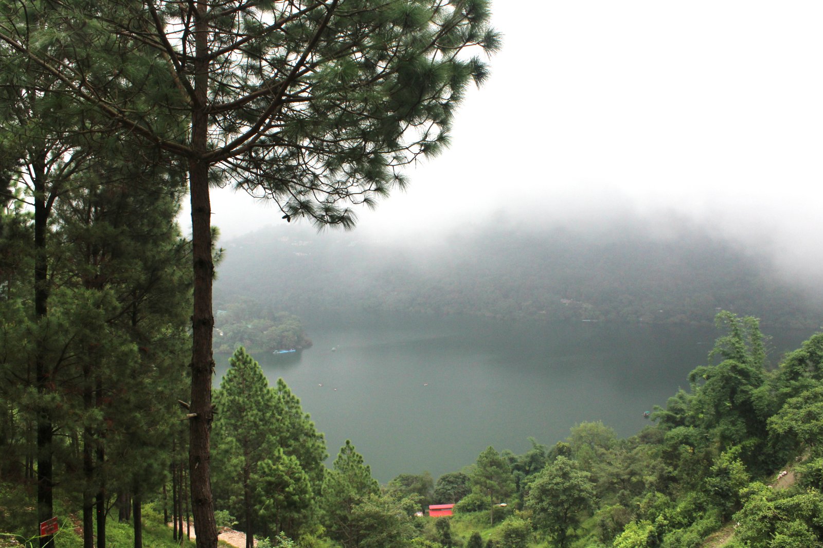 Naukuchiatal lake during the monsoon